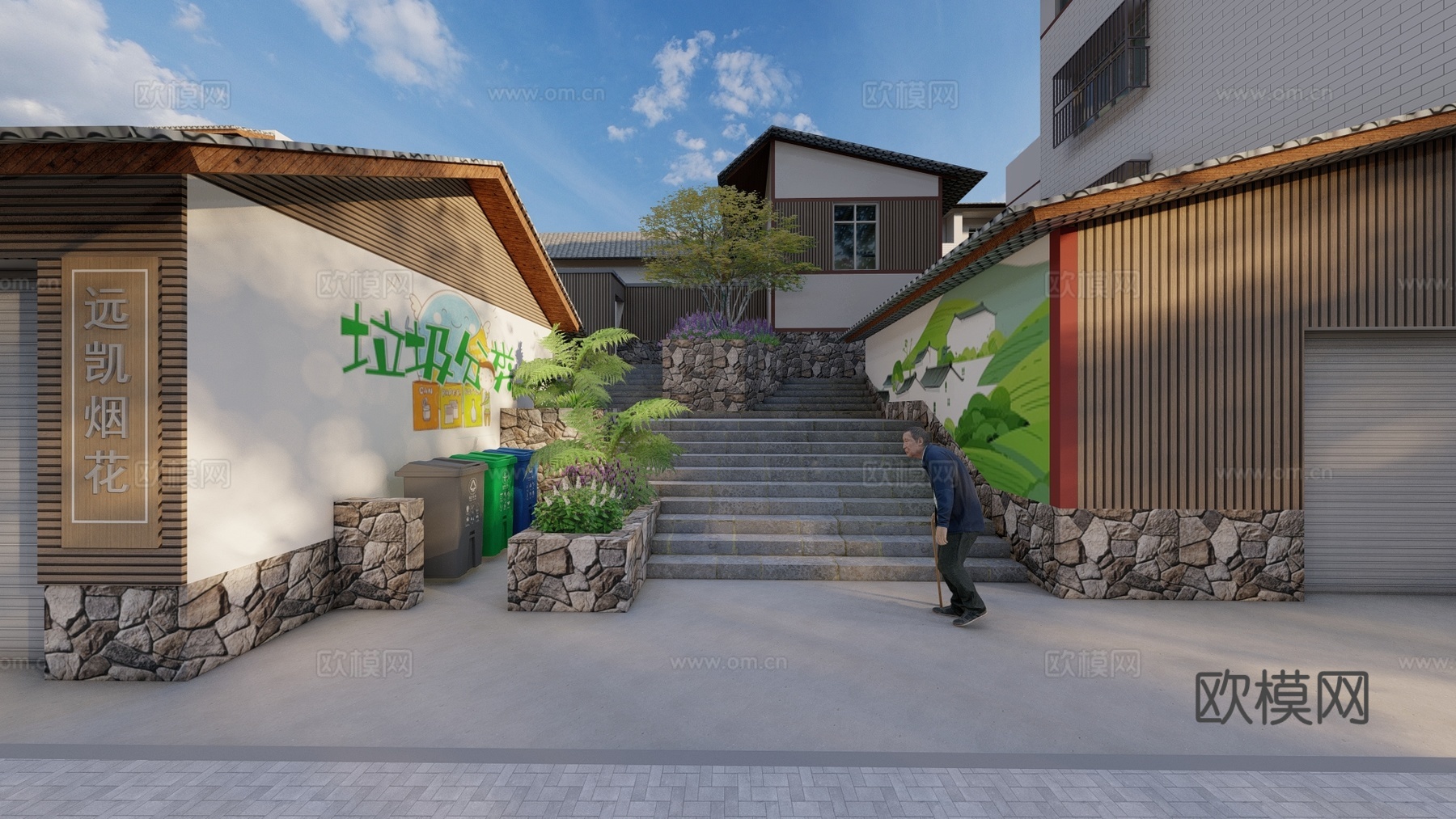 街道景观花池su模型