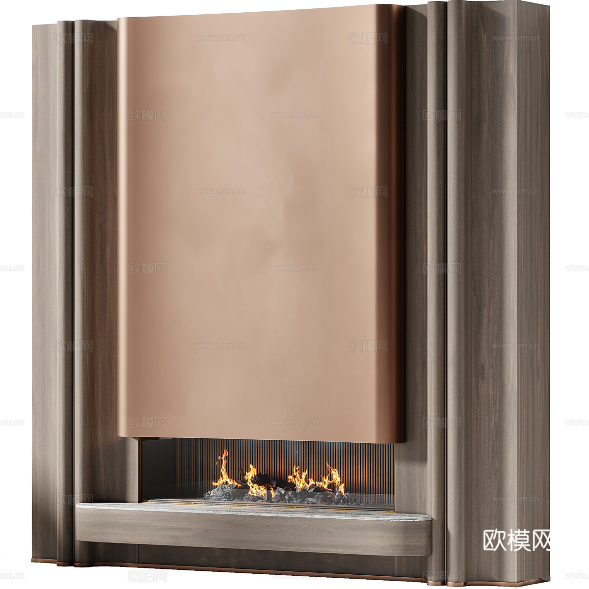 现代意式轻奢装饰壁炉3d模型下载（渲染图2）