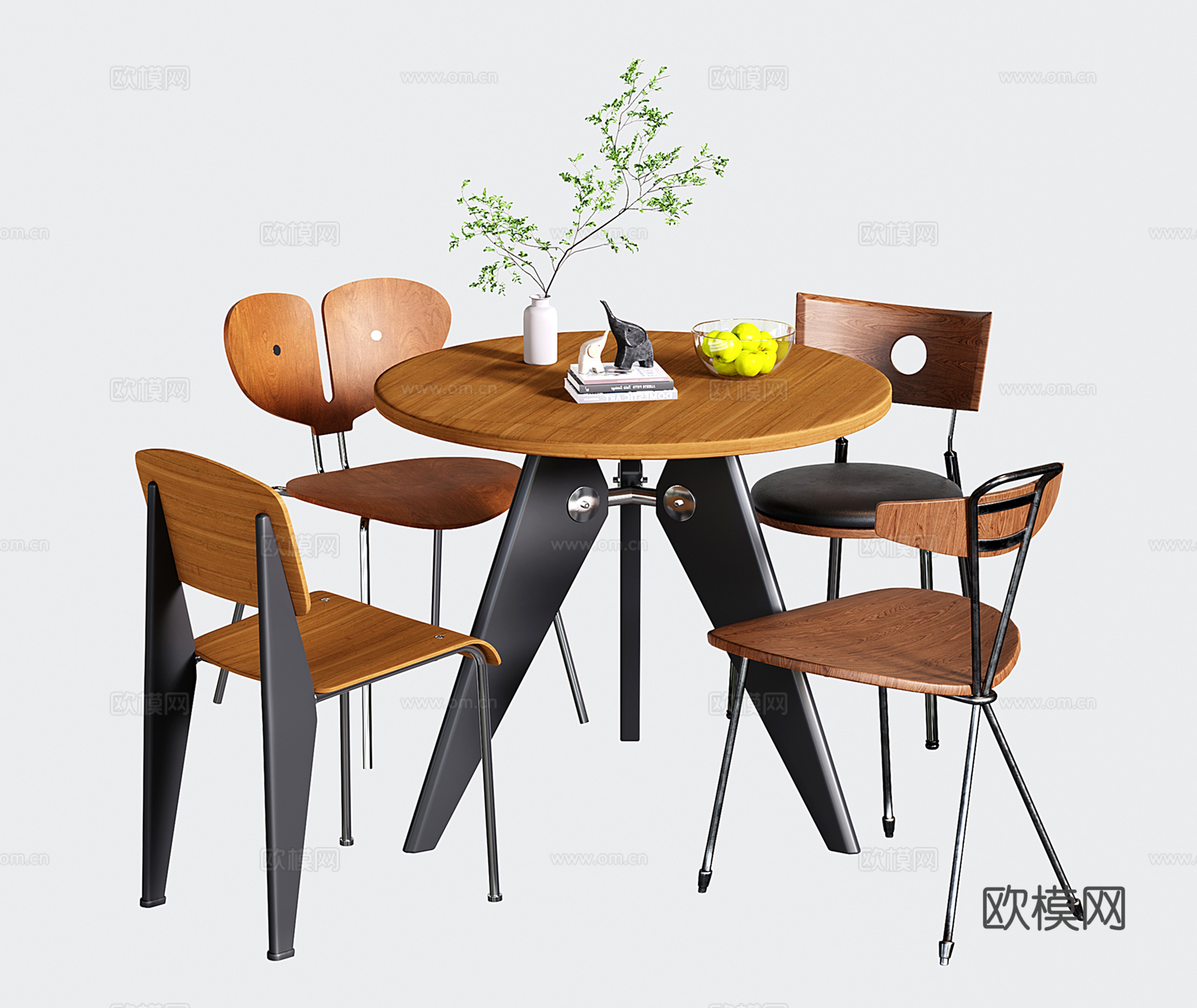 中古休闲桌椅 洽谈桌椅 咖啡厅桌椅 餐桌椅su模型