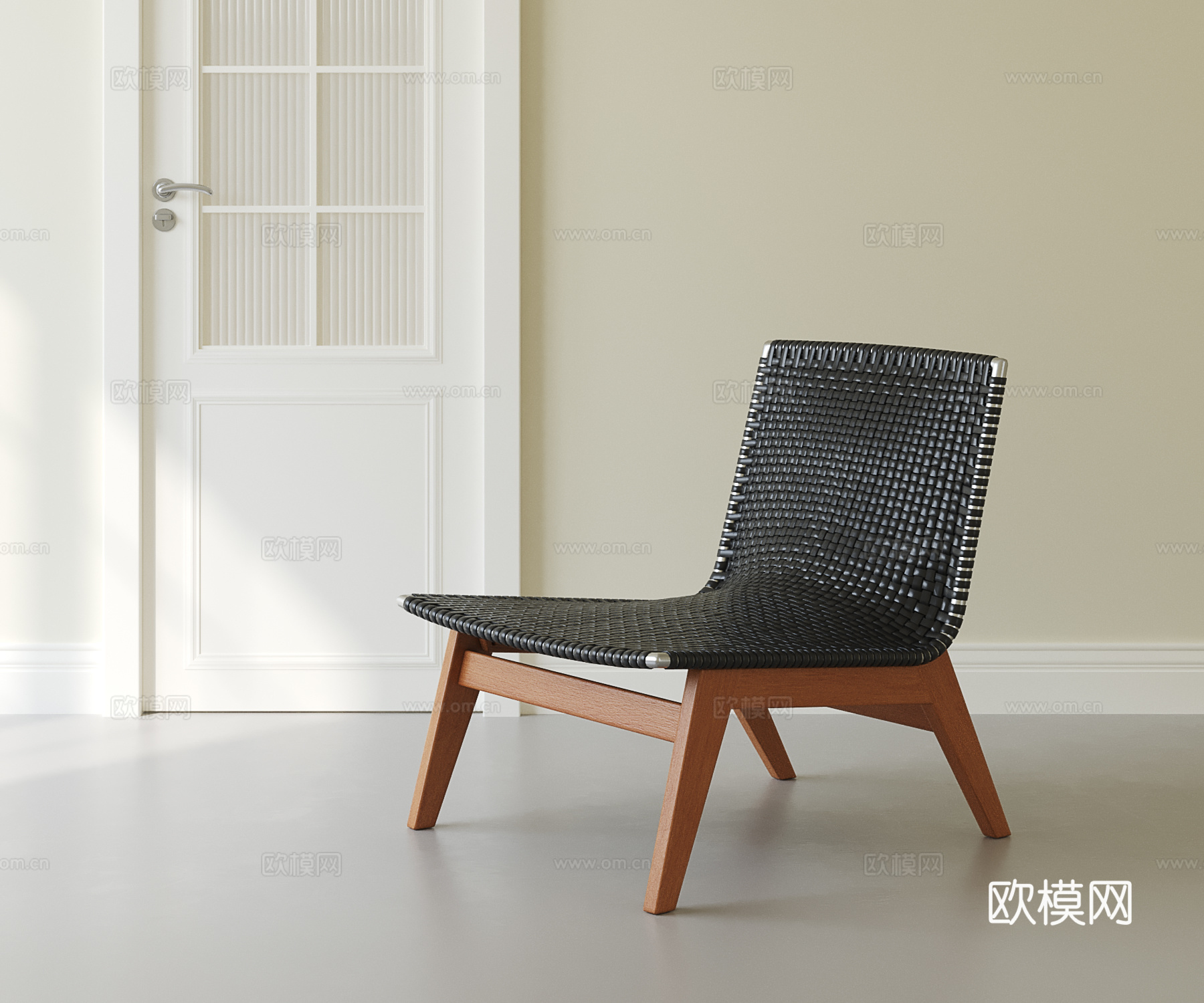 侘寂中古休闲椅su模型