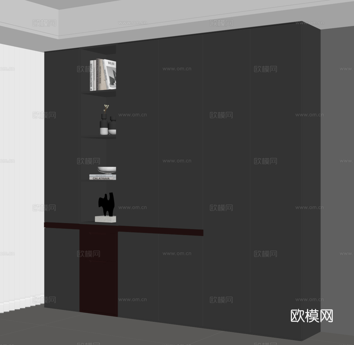 现代意式鞋柜 玄关柜su模型