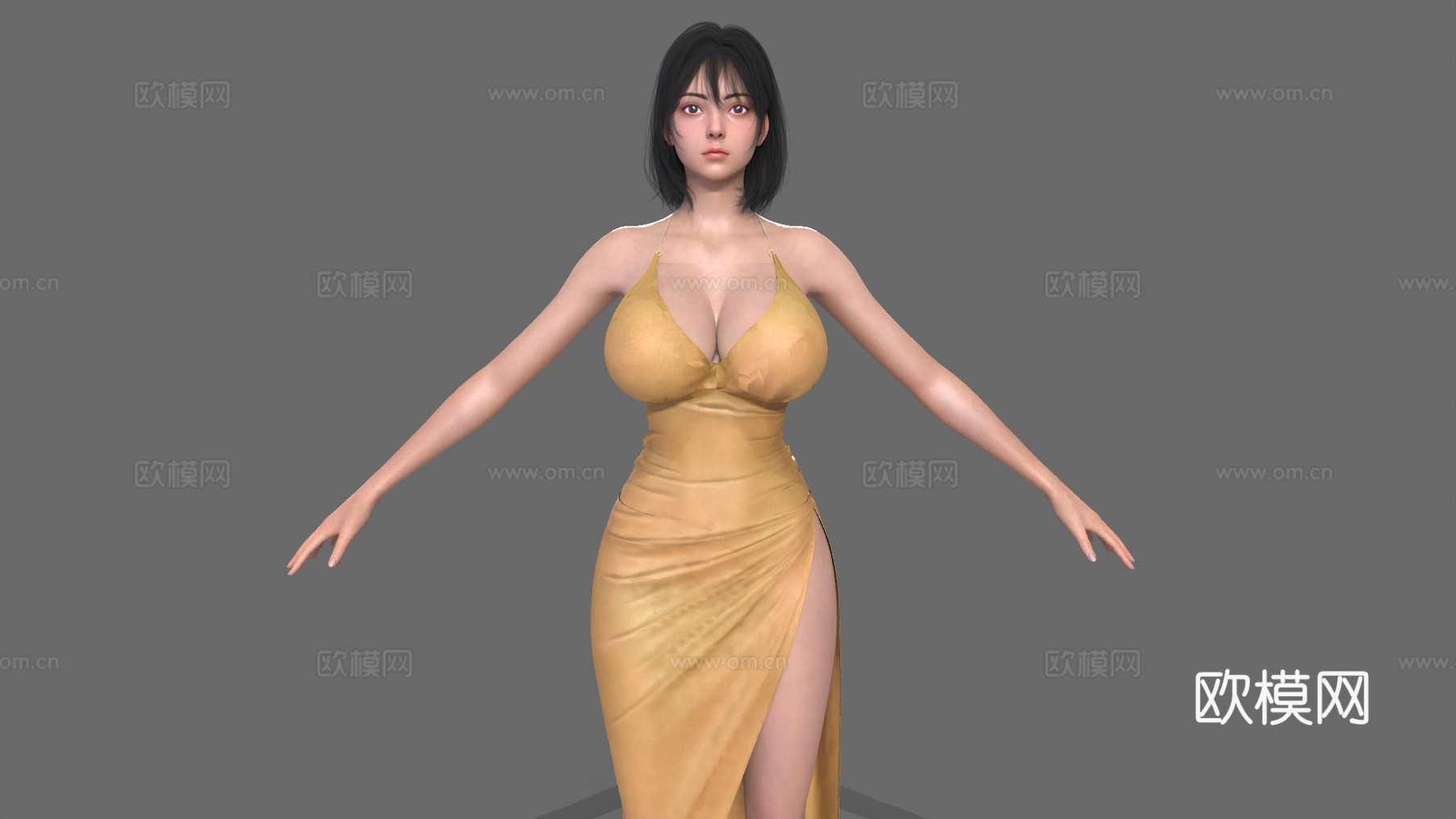 性感美女 女人 人物角色 数字人 网红 女性角色 漂亮女生3d模型下载（渲染图1）