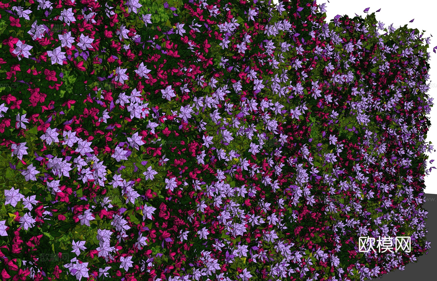 植物墙 花艺背景墙 花朵背景墙 花朵墙 美陈植物墙 婚庆墙su模型