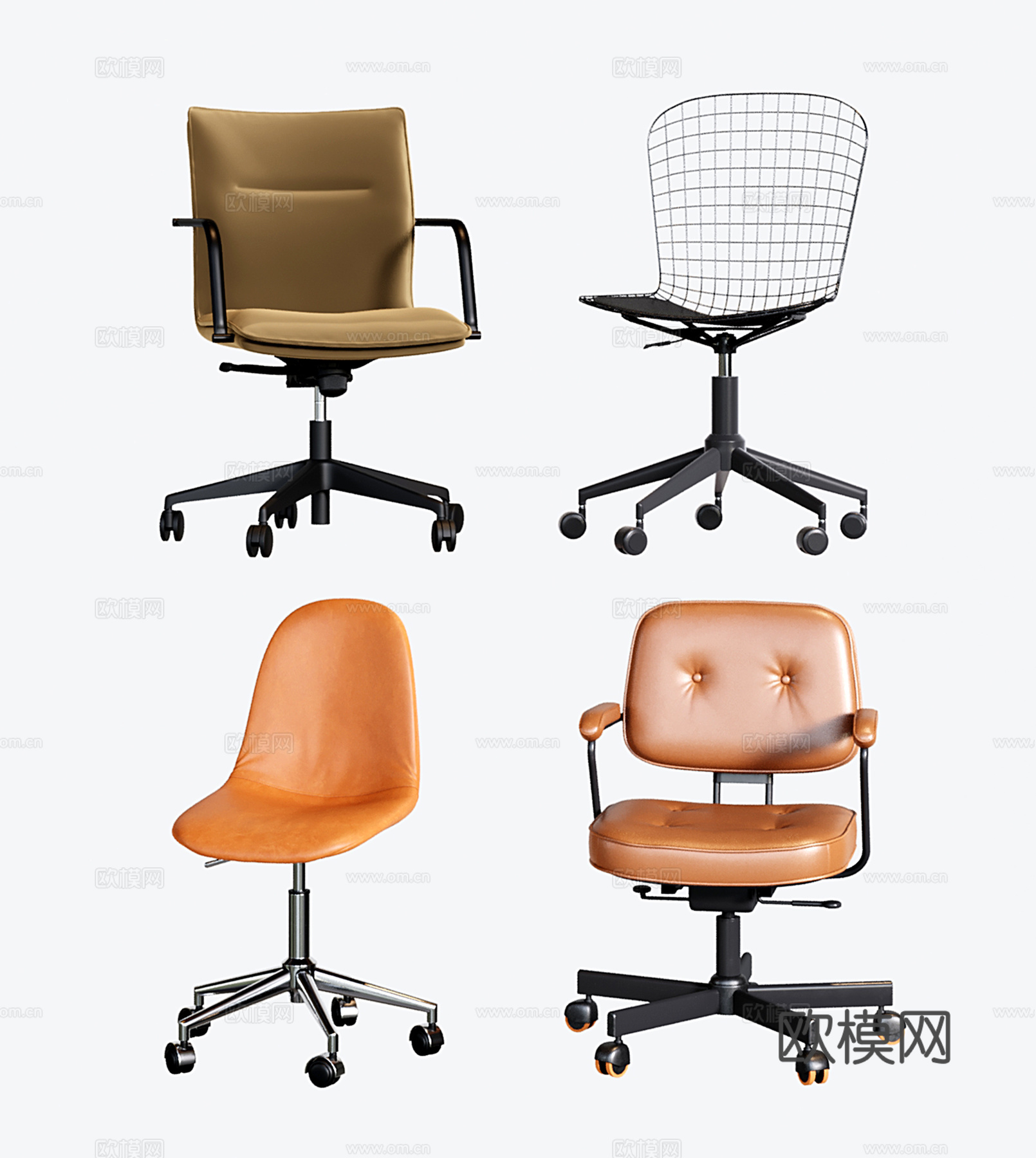 现代办公椅 电脑椅 升降转椅 游戏椅su模型