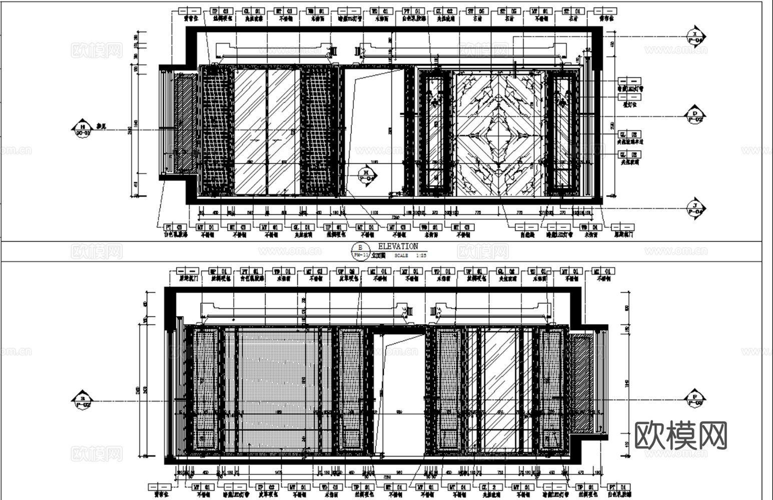 10套古典风格欧式风格别墅平层家装CAD施工图附效果图cad施工图