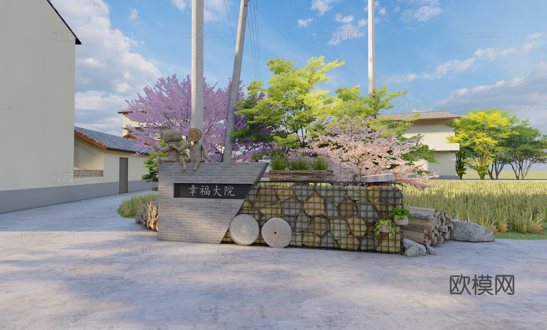 乡村精神堡垒su模型