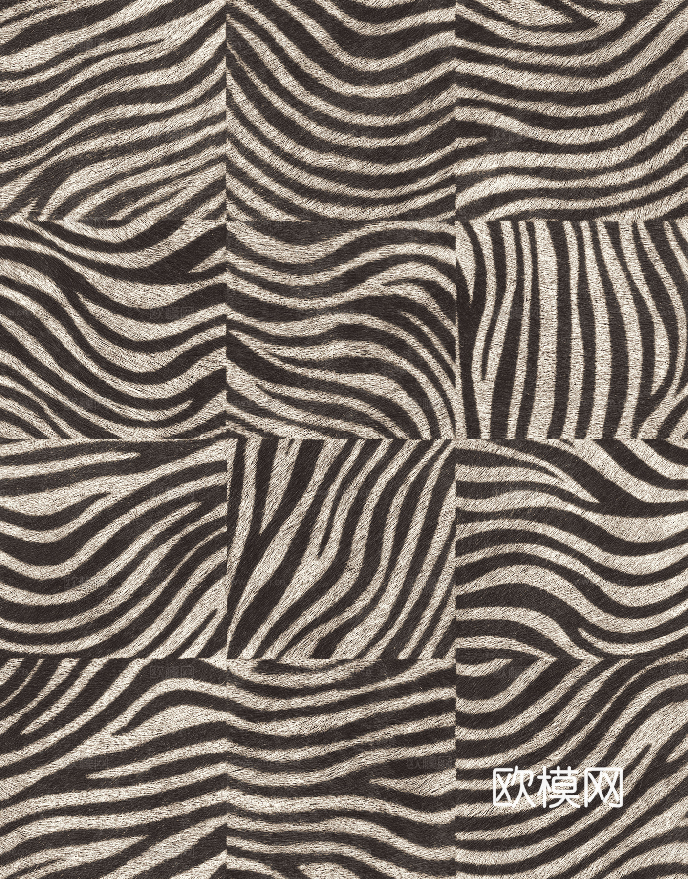 现代简约斑马拼接布纹