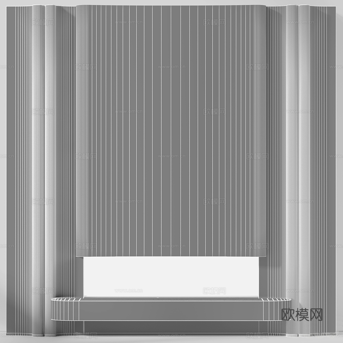现代意式轻奢装饰壁炉3d模型下载（渲染图3）