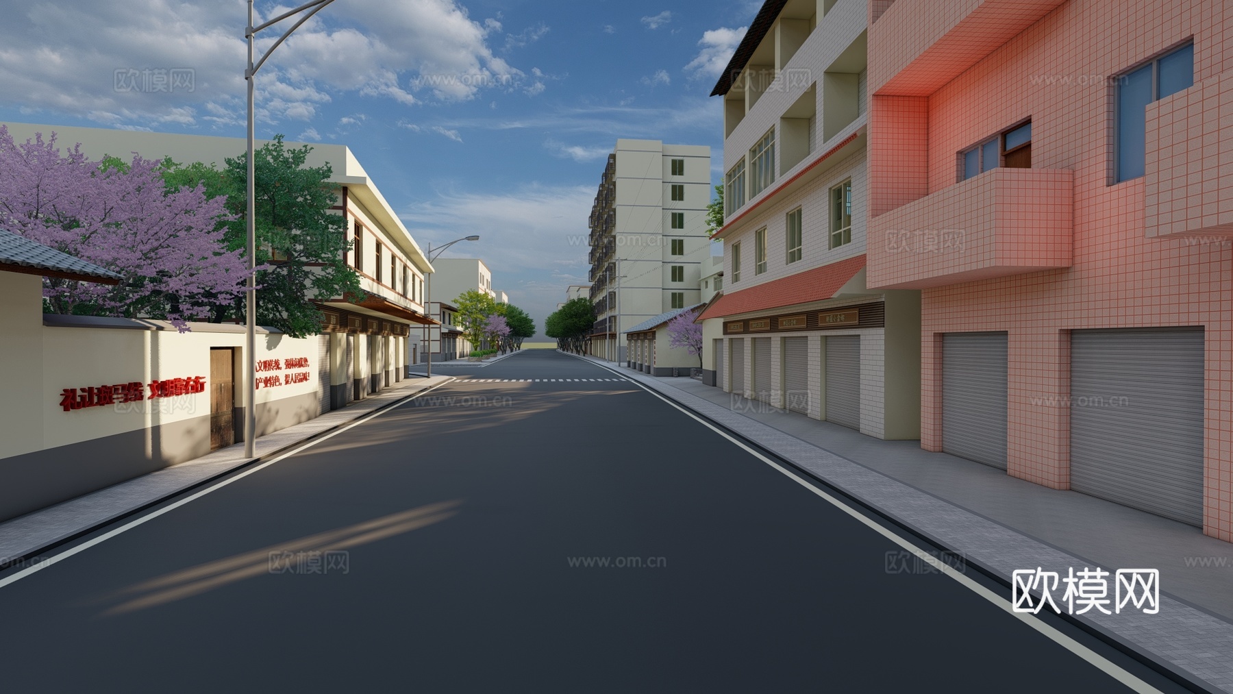 乡村场镇街道su模型