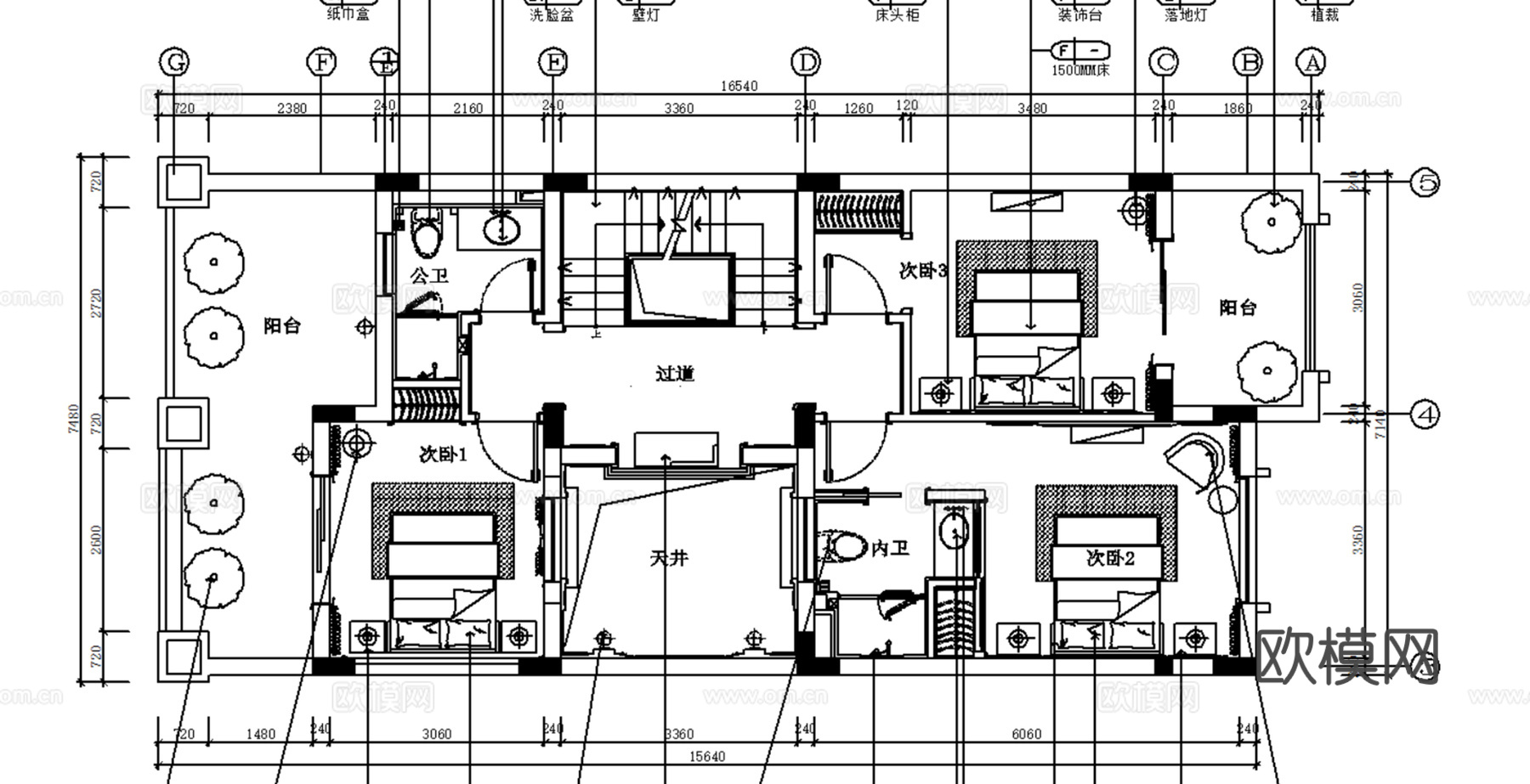 10套古典风格欧式风格别墅平层家装CAD施工图附效果图cad施工图