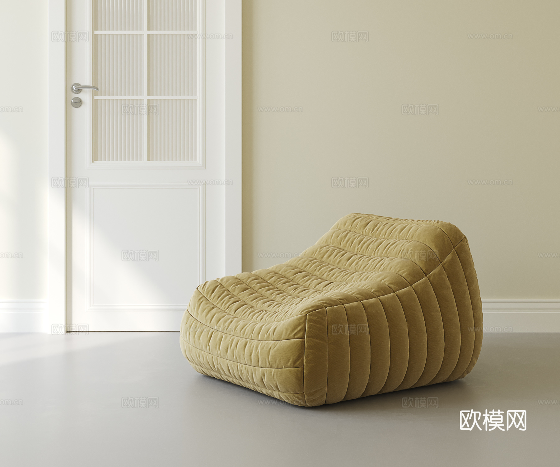 现代奶油懒人沙发su模型