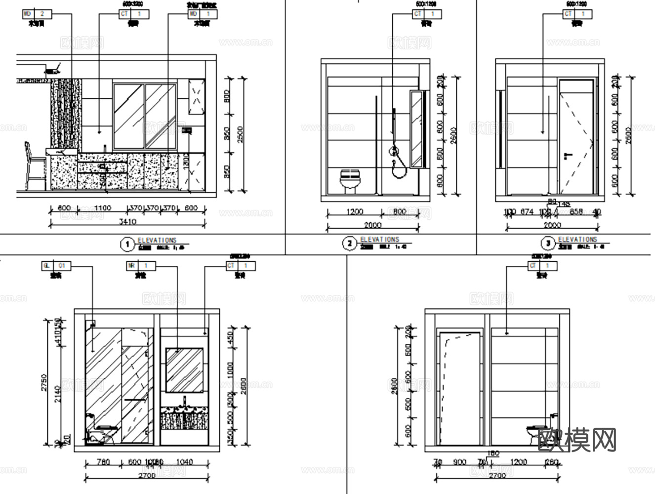 10套现代简约轻奢极简住宅样板间大平层CAD施工图附效果图cad施工图