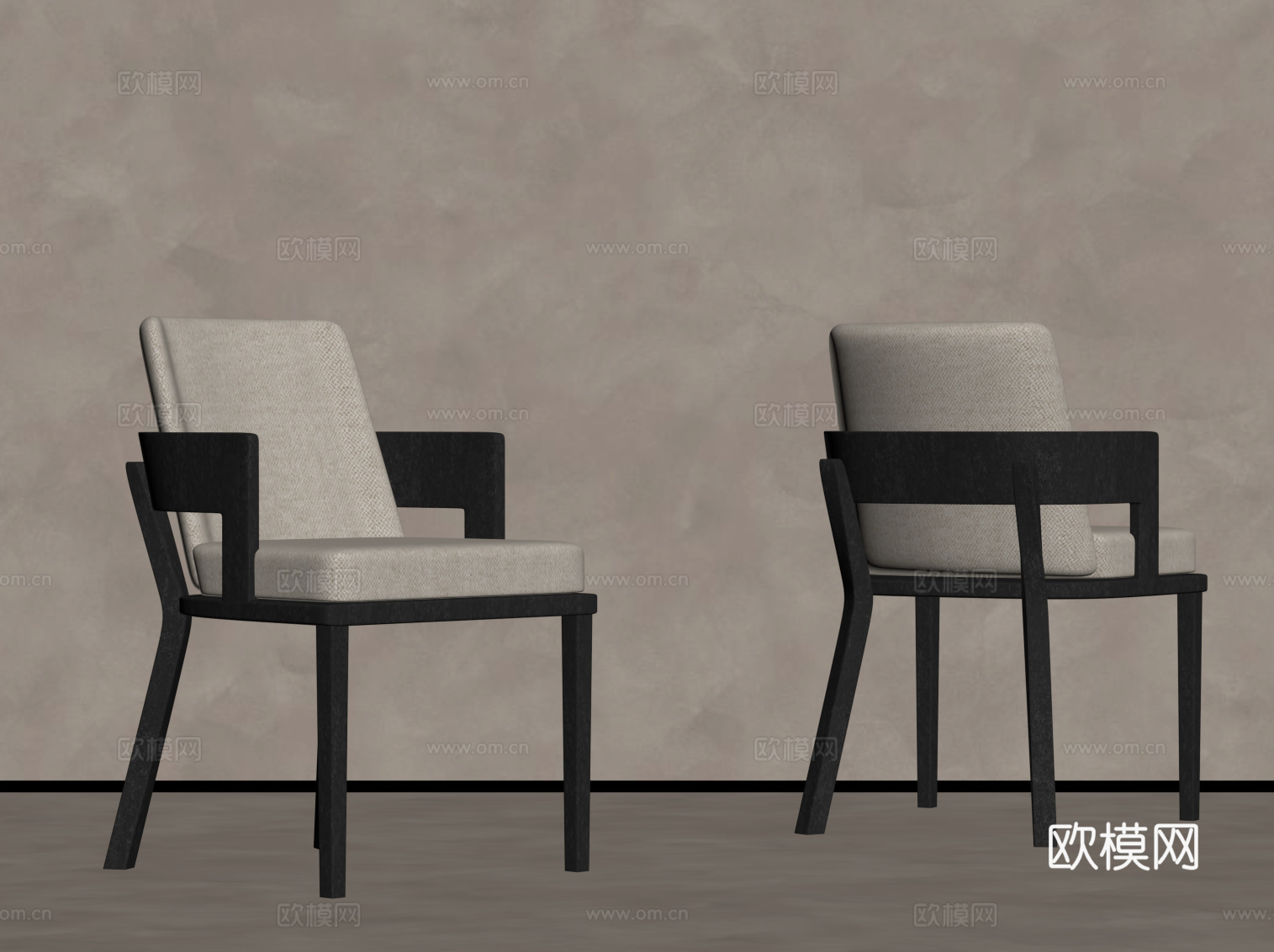 现代意式餐椅 新中式餐椅su模型