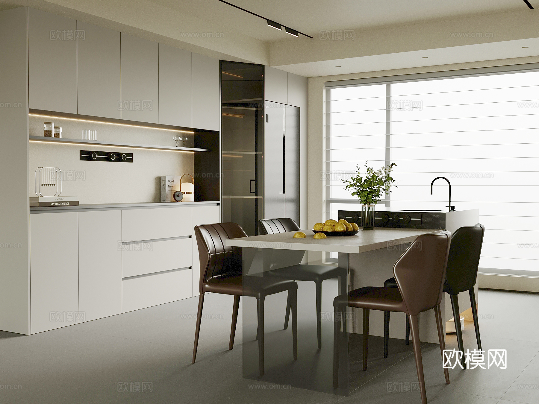 现代餐厅su模型