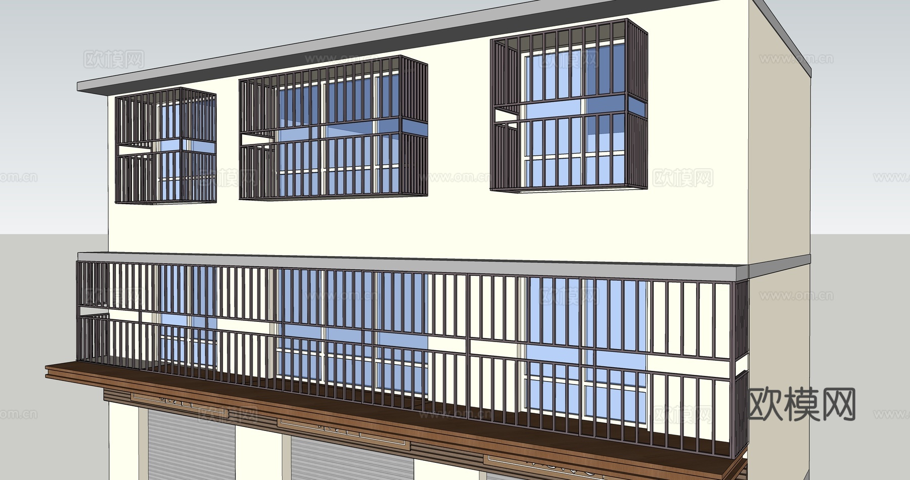 防盗网构件su模型