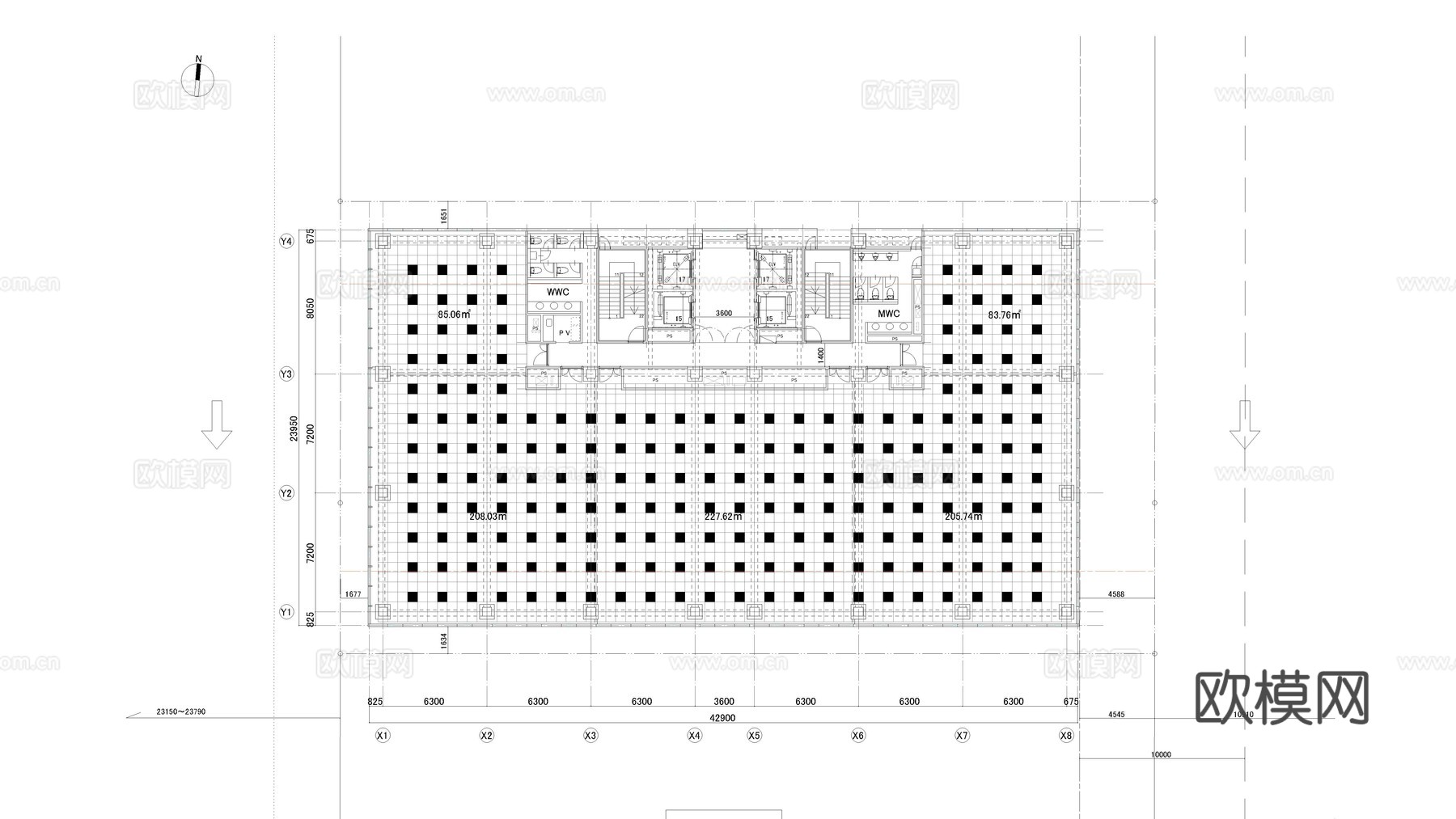 写字楼天棚图纸cad施工图