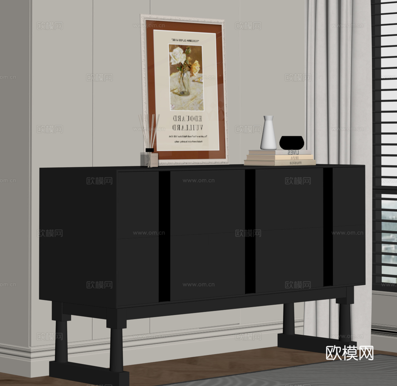 法式复古玄关柜su模型