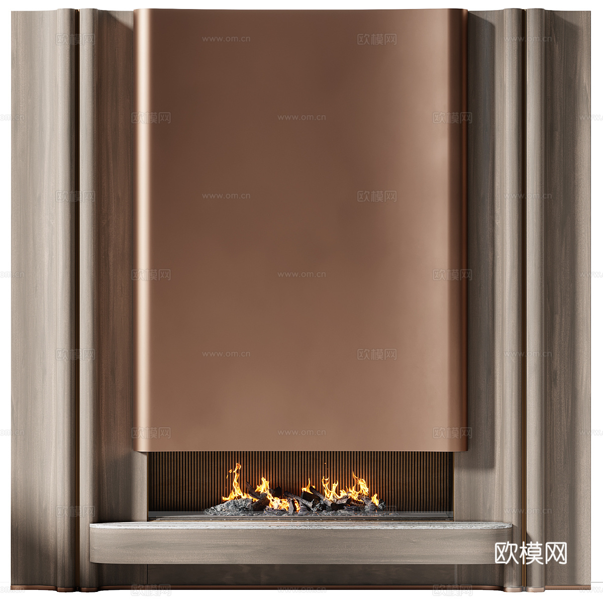 现代意式轻奢装饰壁炉3d模型下载（渲染图1）
