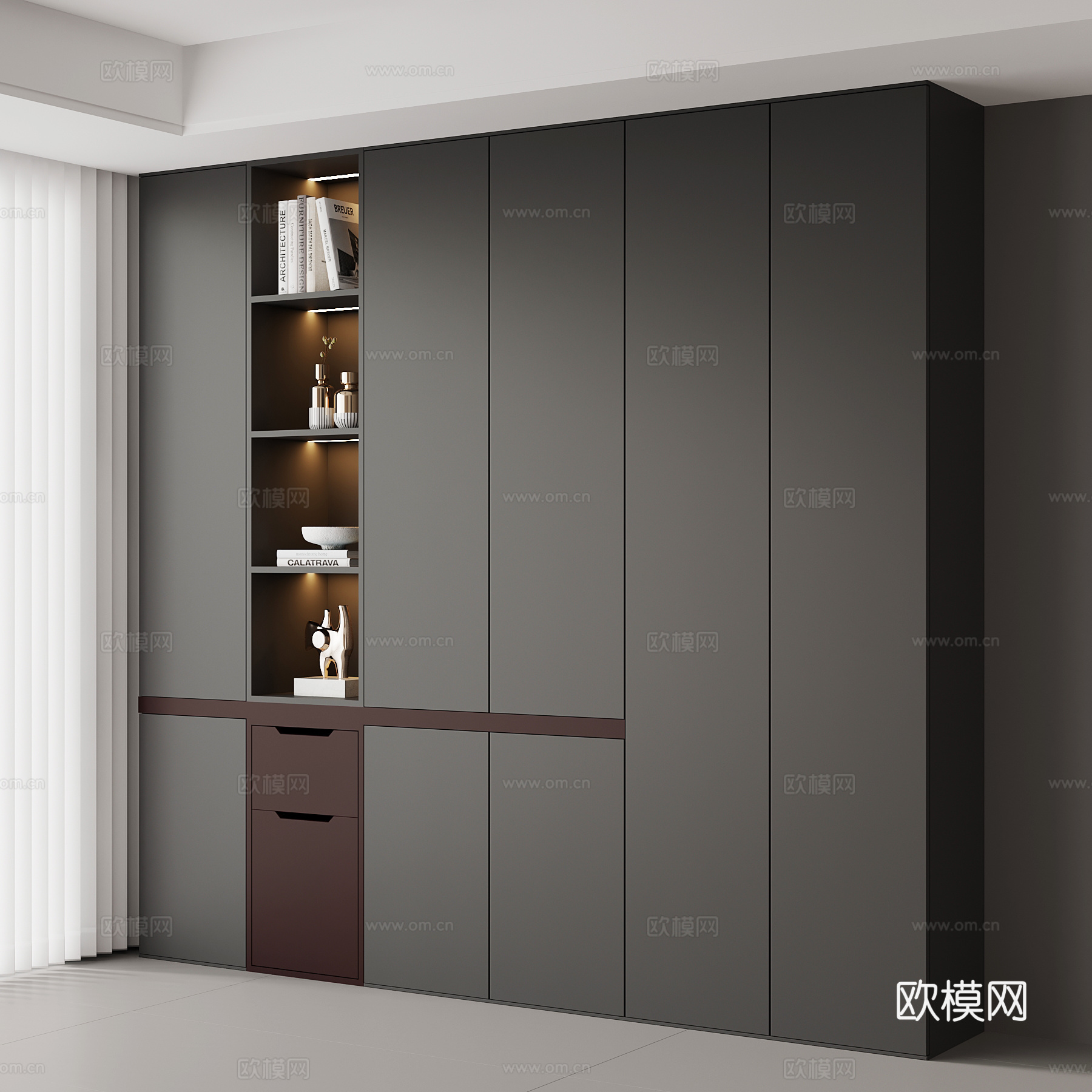 现代意式鞋柜 玄关柜su模型
