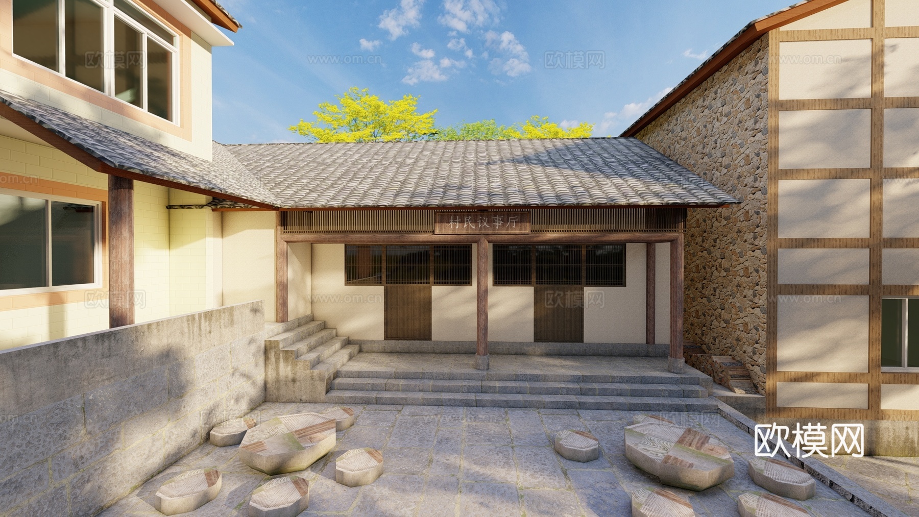 老房子门匾su模型