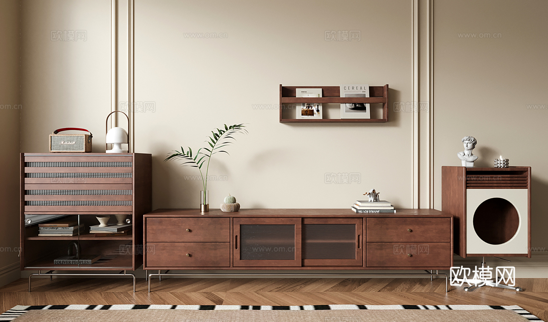 中古成品电视柜 边柜su模型