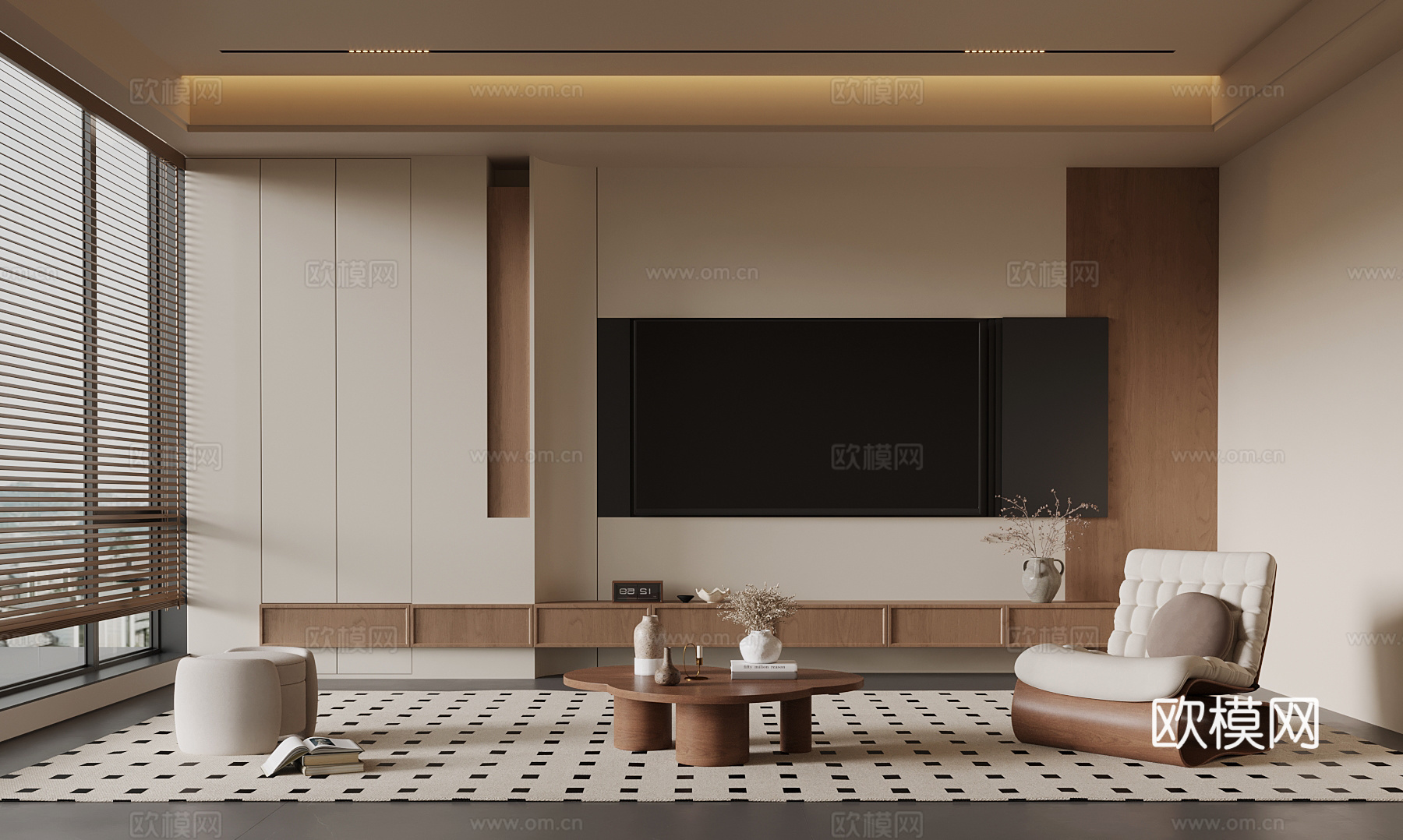 中古风客厅su模型