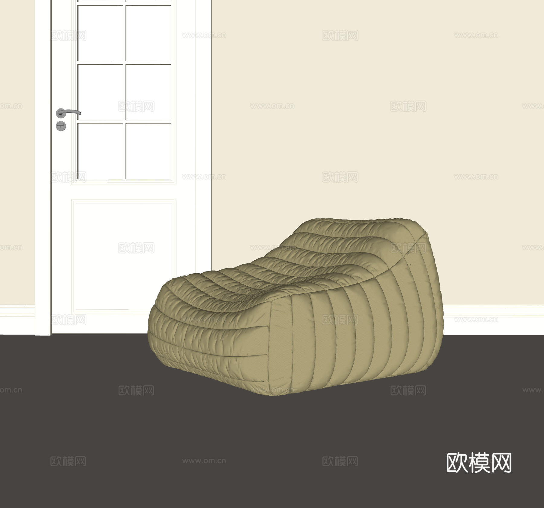 现代奶油懒人沙发su模型