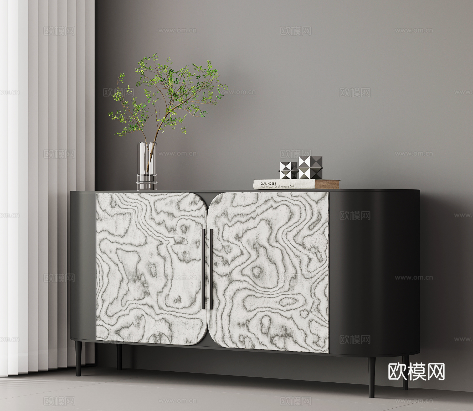 现代意式玄关柜su模型