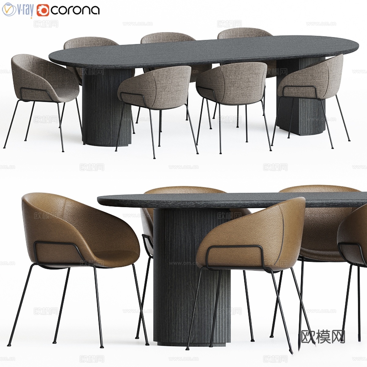 餐桌椅套装 513d模型下载
