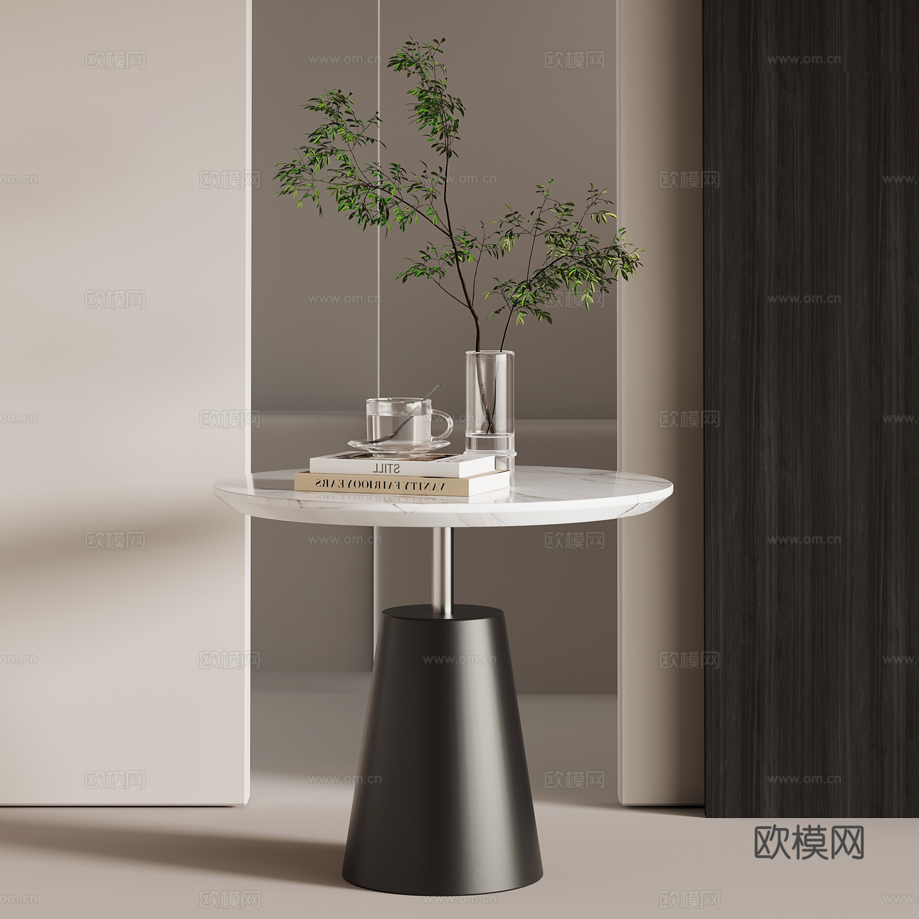 现代意式边几su模型下载（渲染图1）