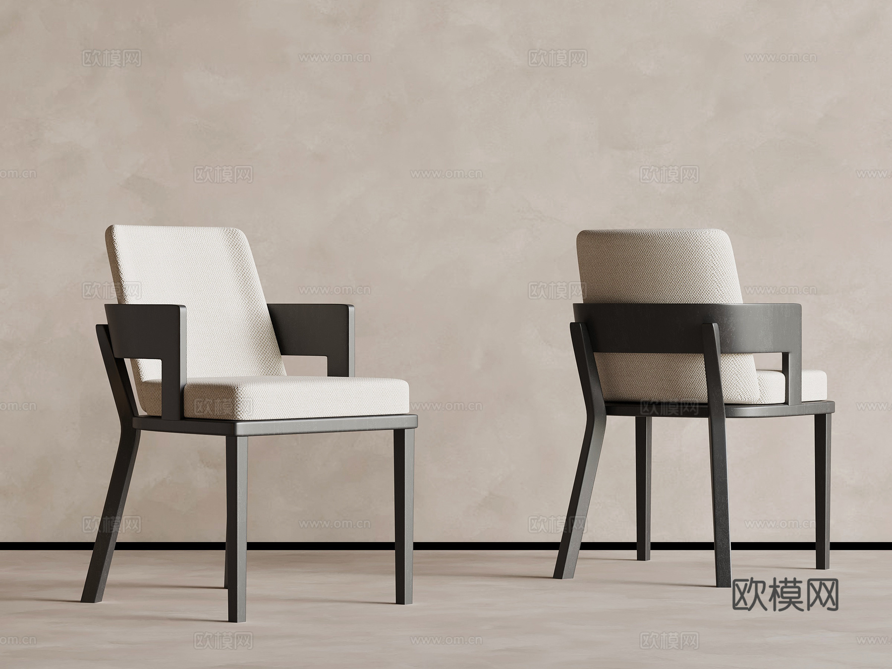 现代意式餐椅 新中式餐椅su模型