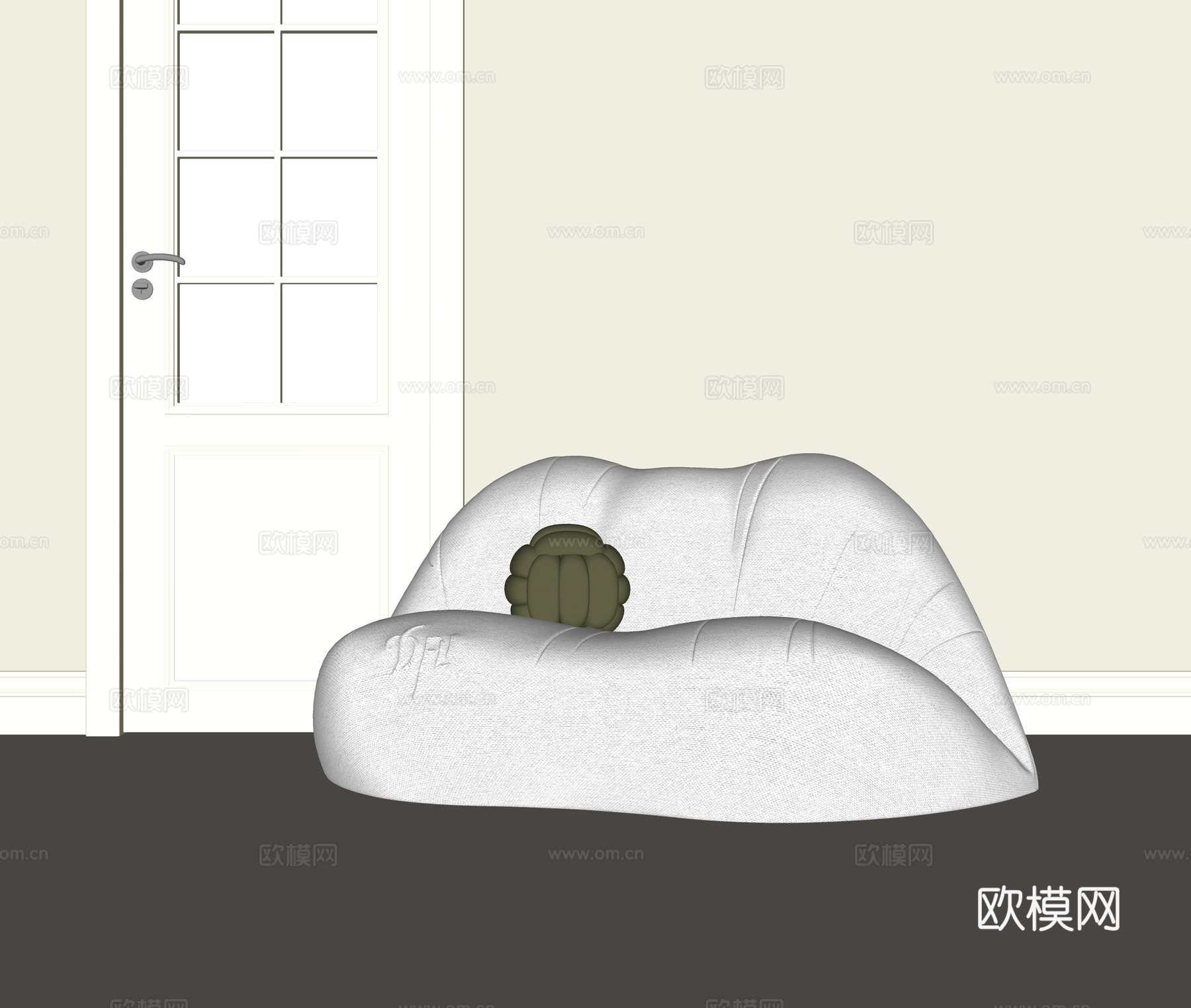 现代奶油懒人沙发su模型