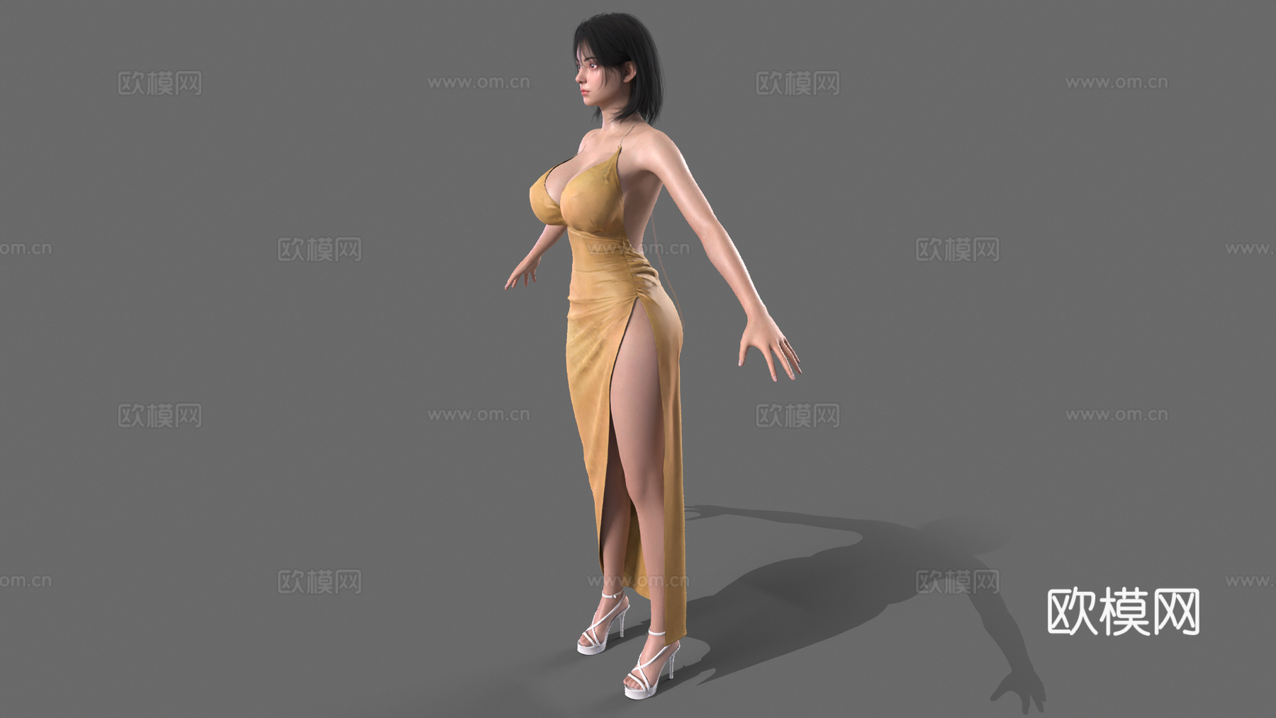 性感美女 女人 人物角色 数字人 网红 女性角色 漂亮女生3d模型下载（渲染图3）