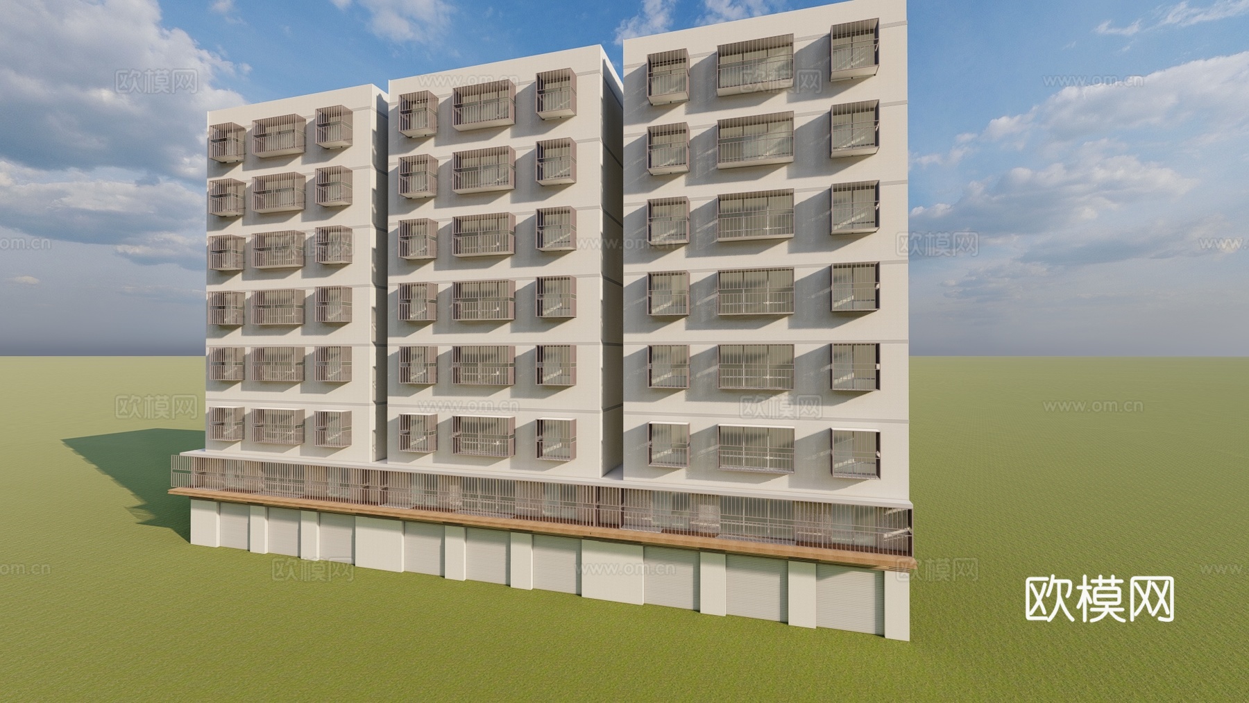 居民楼单体su模型