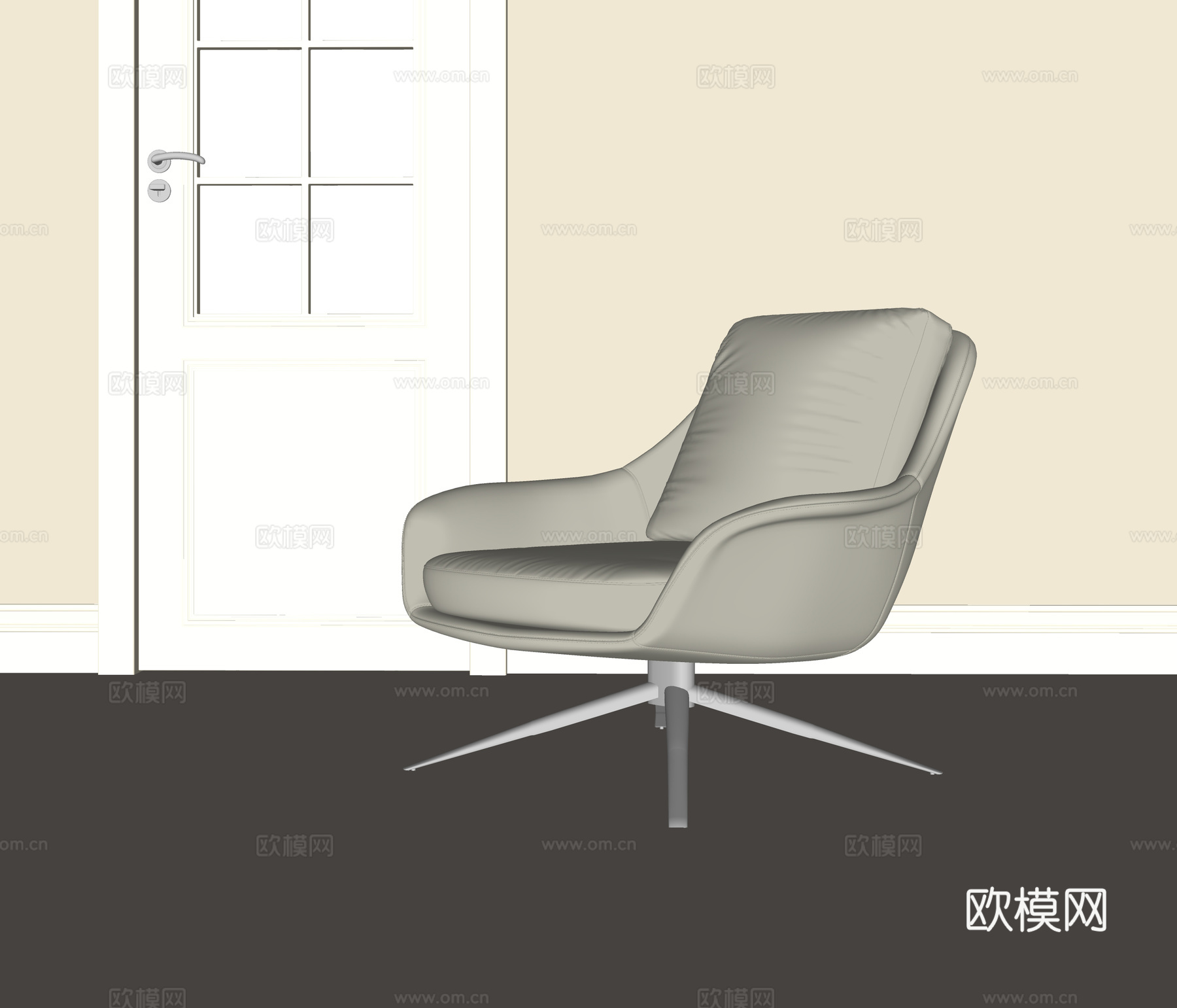 意式轻奢休闲椅su模型