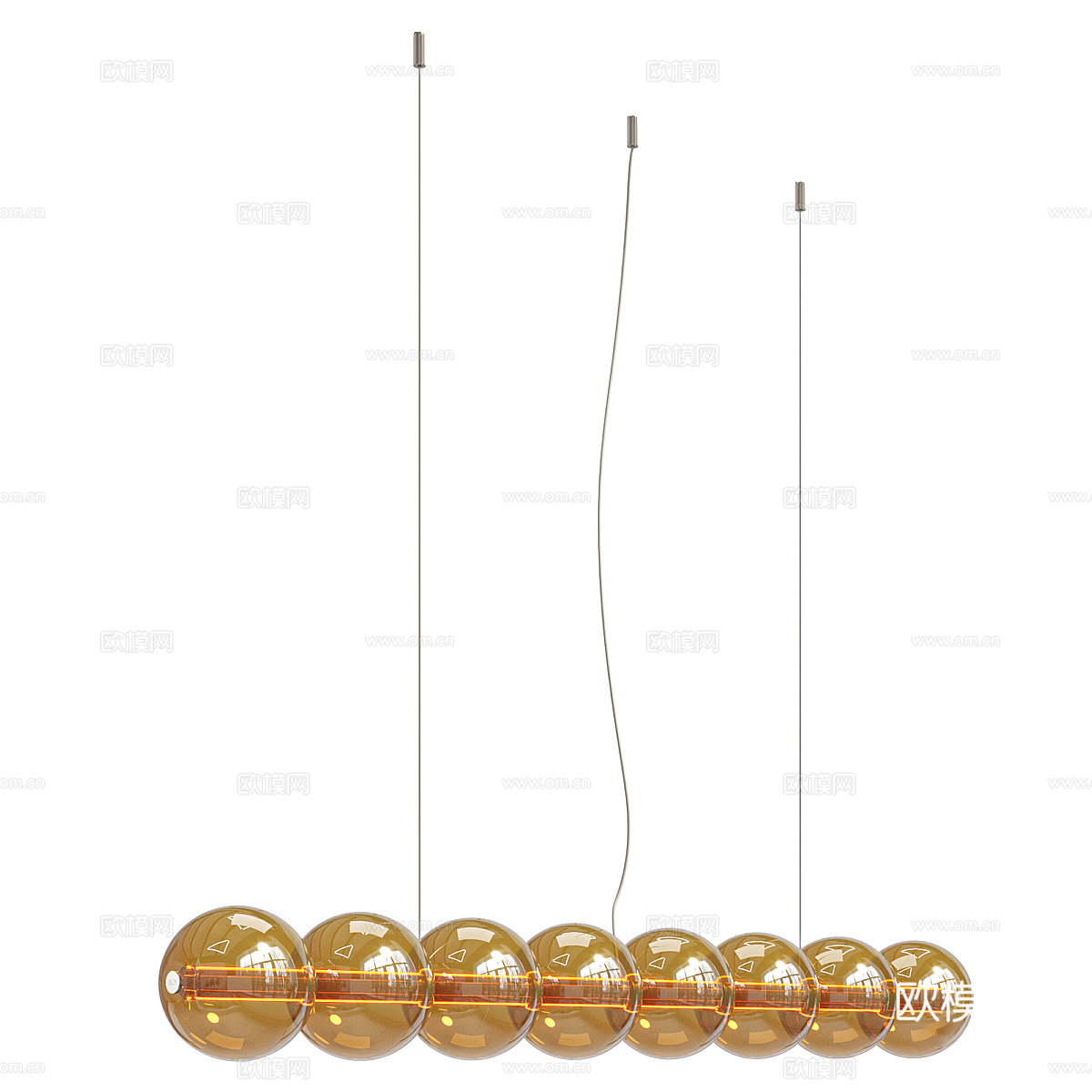 现代意式极简玻璃装饰吊灯3d模型