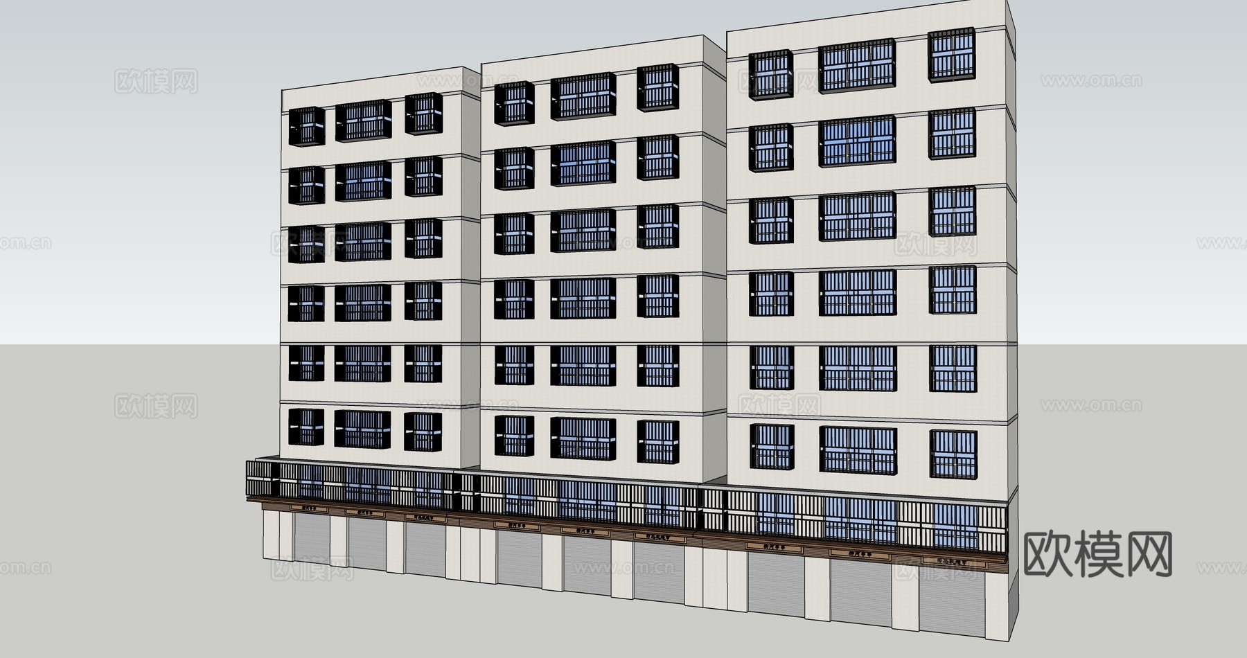 居民楼单体su模型