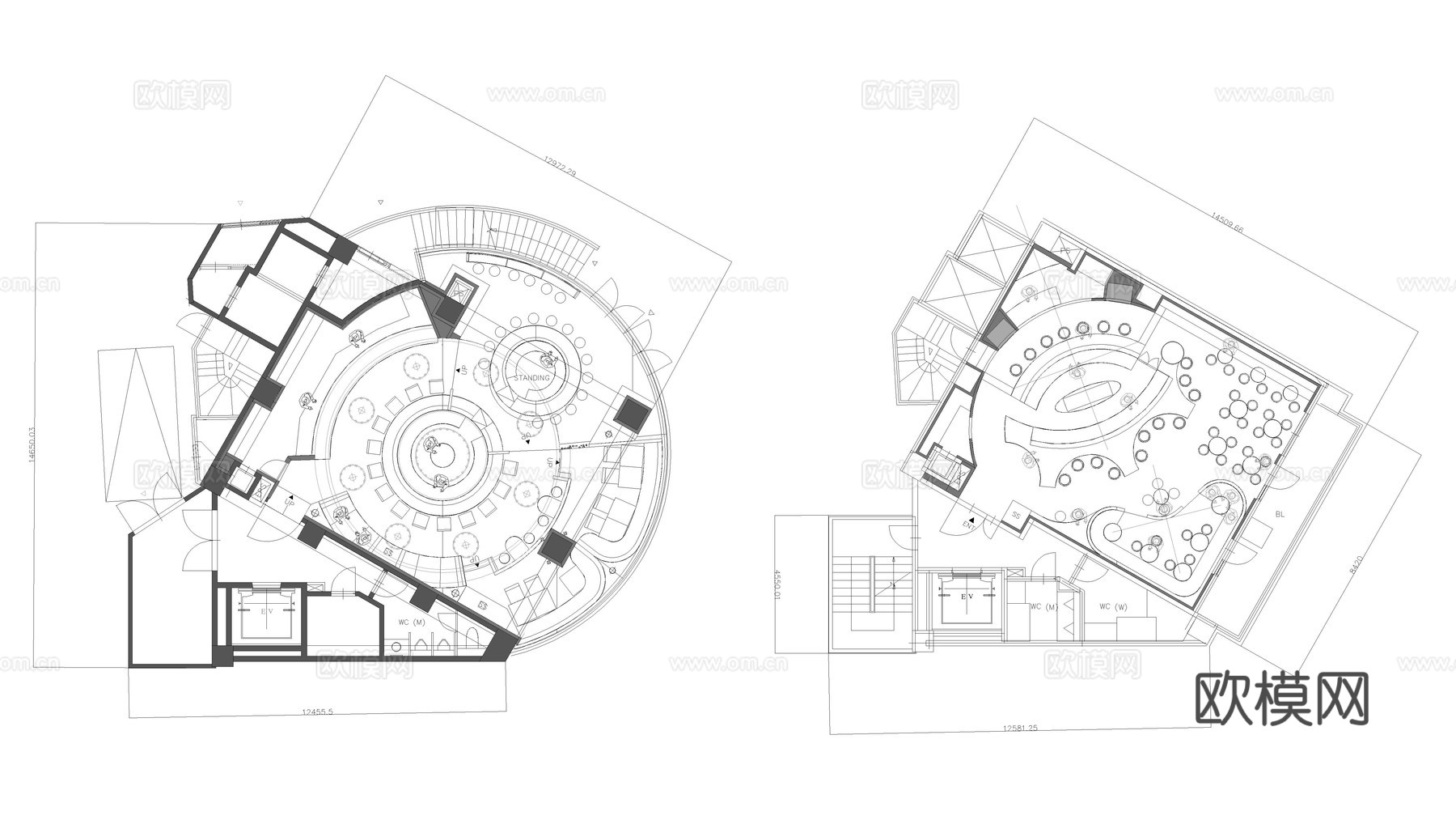 酒吧平面图cad施工图