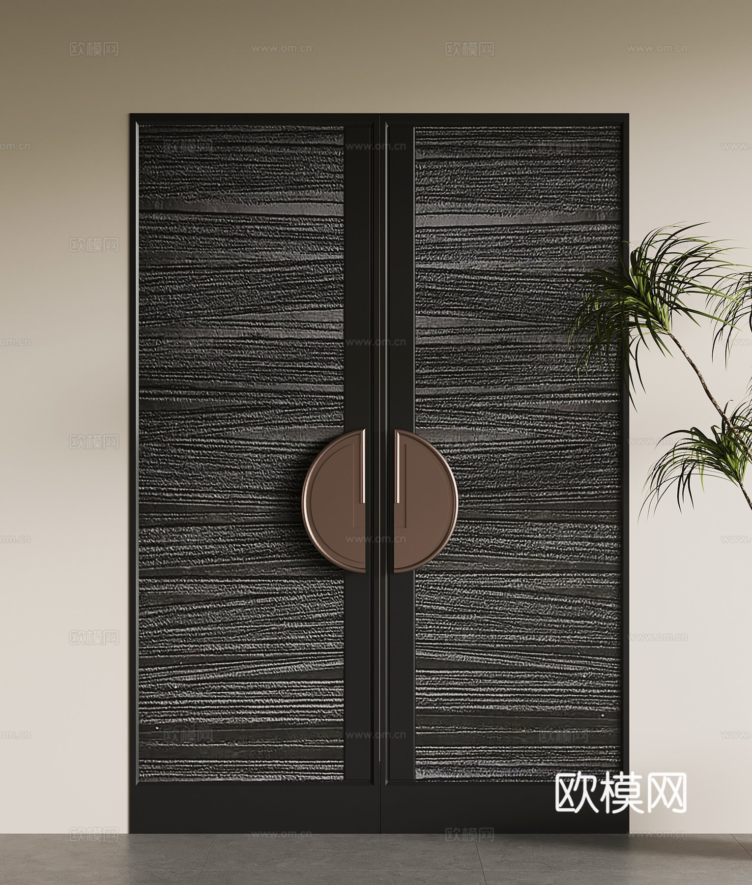 现代意式双开门su模型