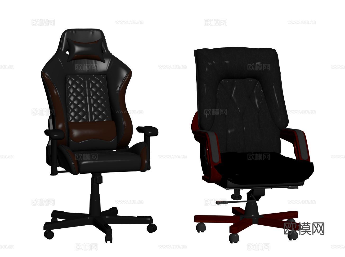 现代办公椅 商务老板椅 电竞椅 旋转游戏椅su模型