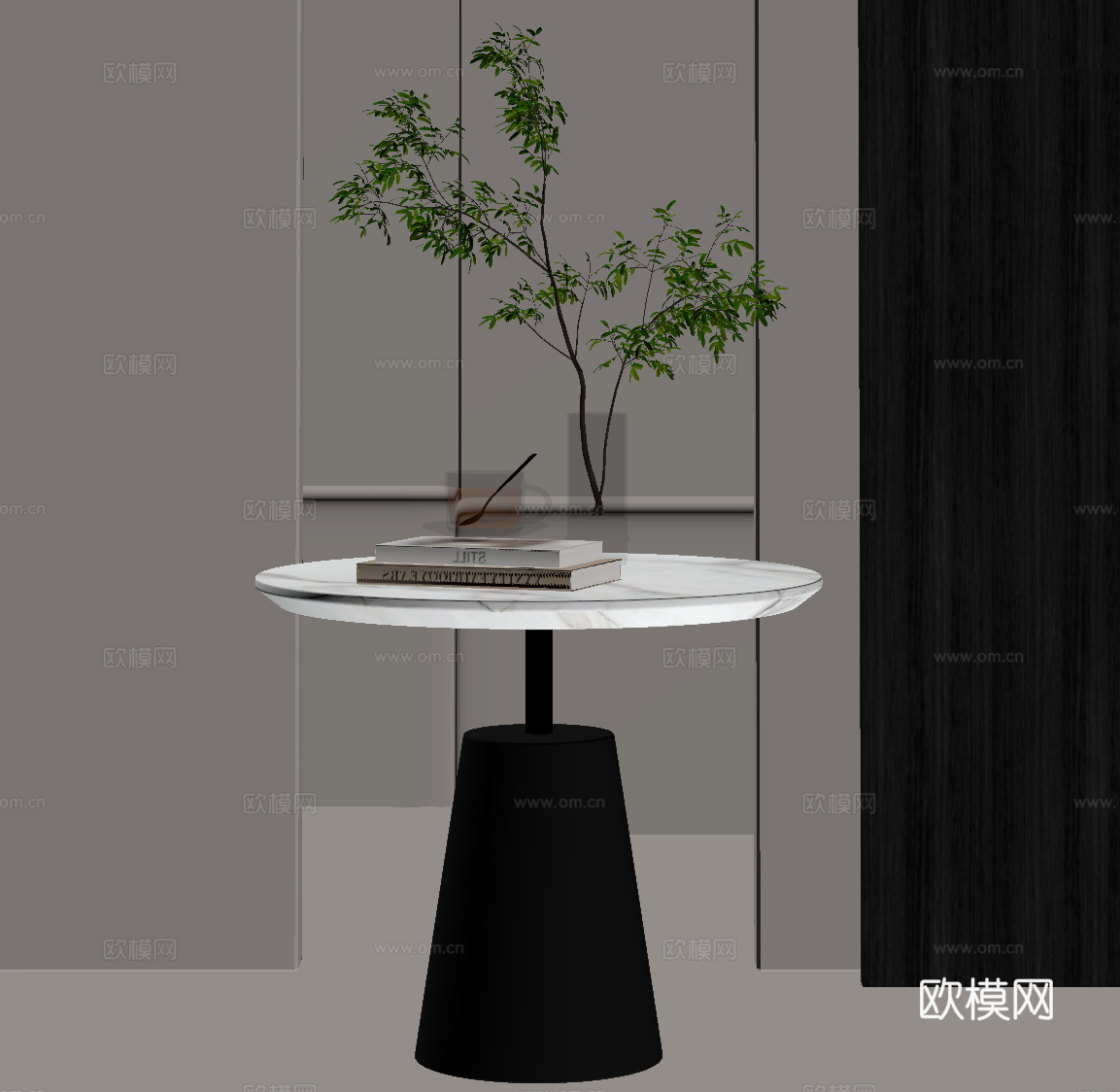 现代意式边几su模型下载（渲染图2）