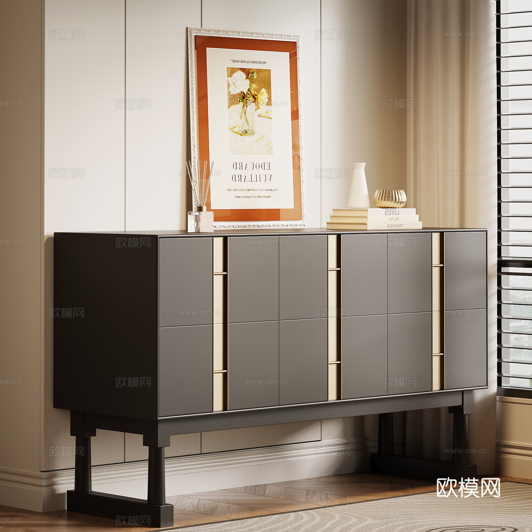 法式复古玄关柜su模型