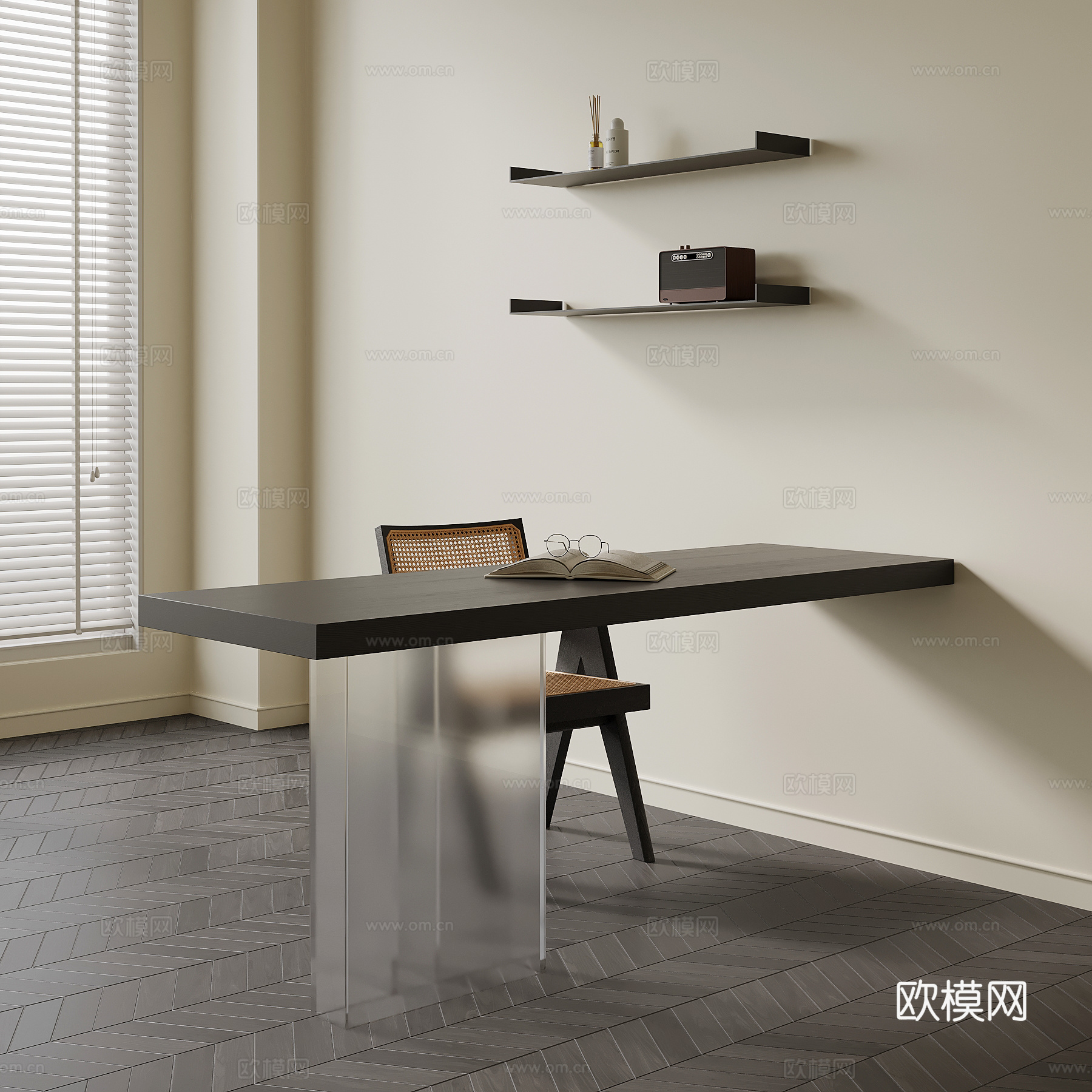 现代创意书桌su模型