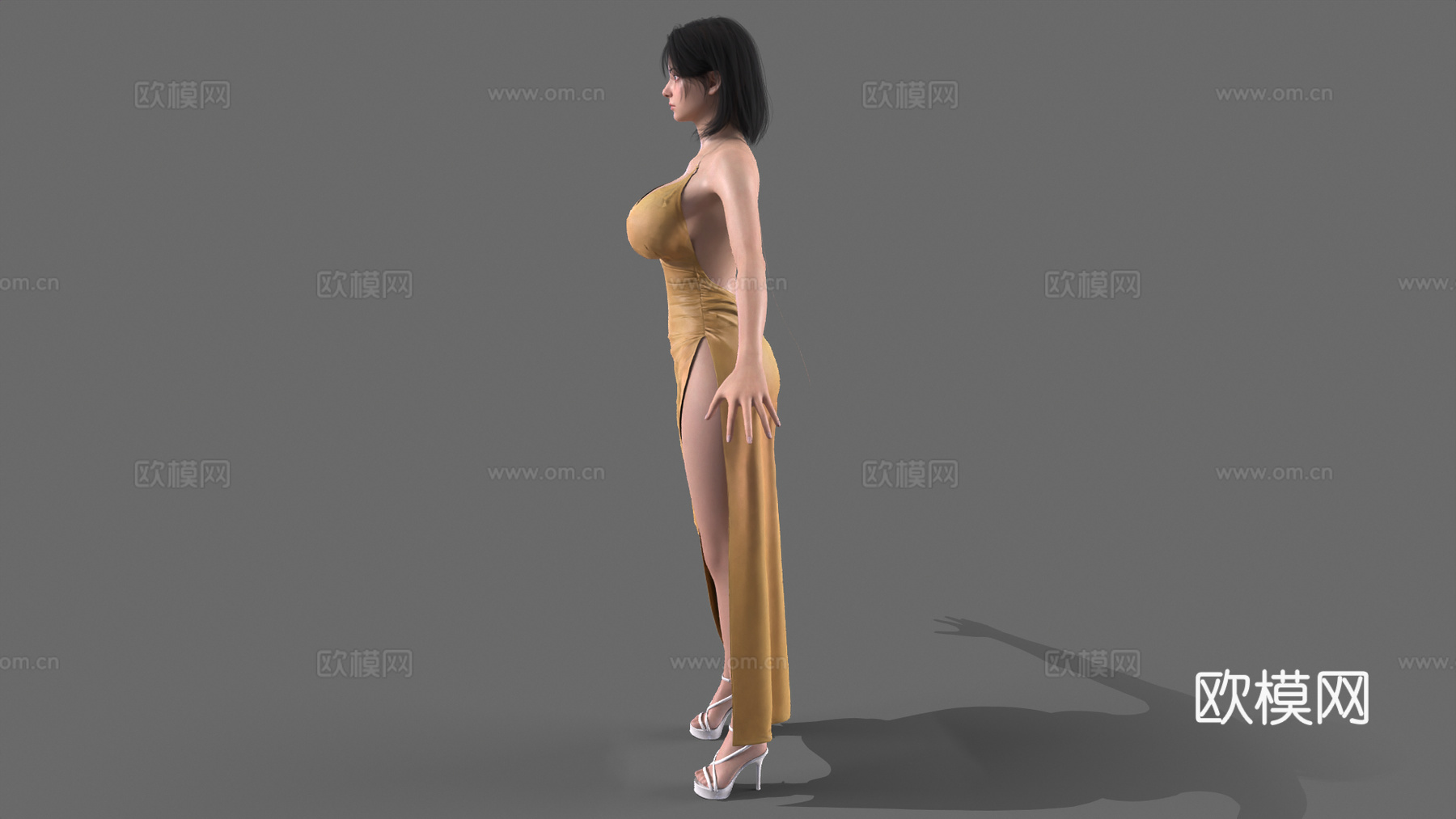 性感美女 女人 人物角色 数字人 网红 女性角色 漂亮女生3d模型下载（渲染图4）