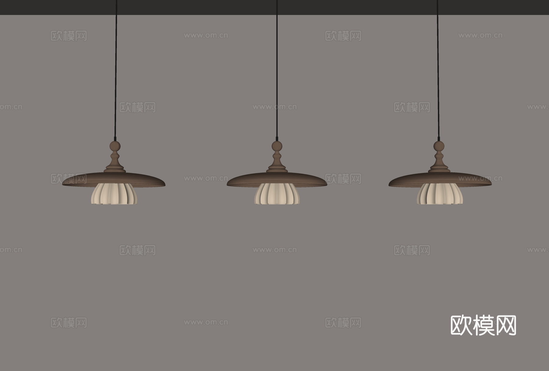 中古风餐厅吊灯su模型