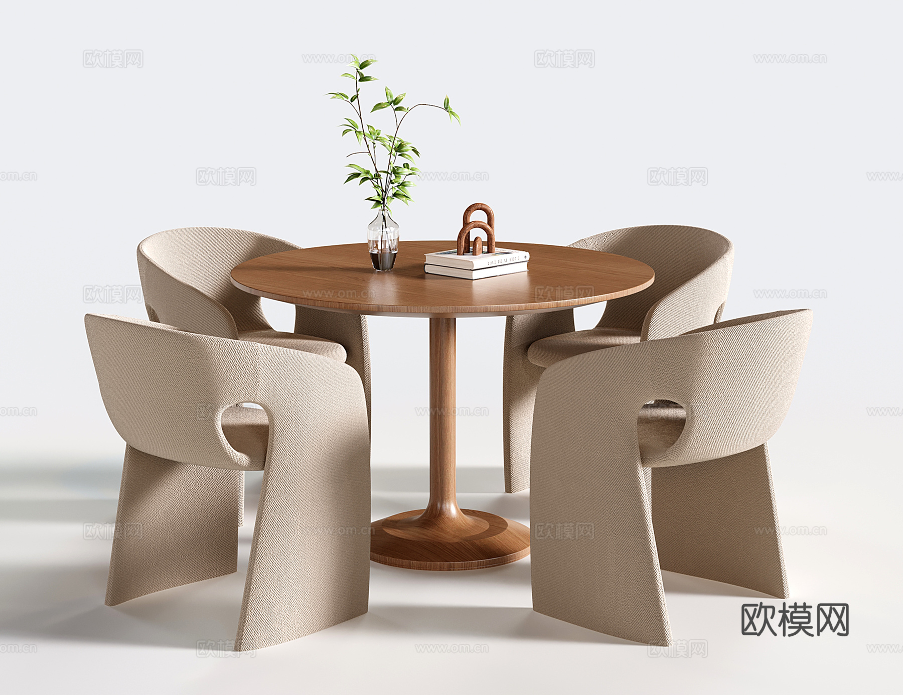 现代洽谈桌椅 休闲桌椅 小圆形餐桌椅su模型