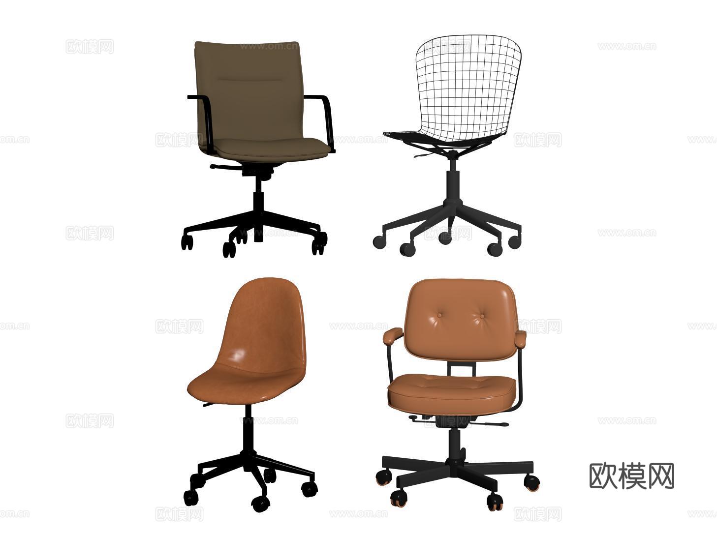 现代办公椅 电脑椅 升降转椅 游戏椅su模型