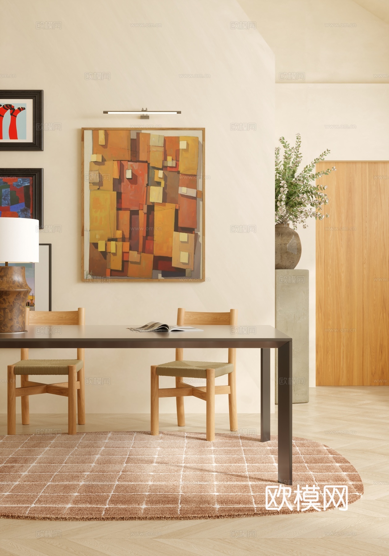 现代餐厅3d模型下载