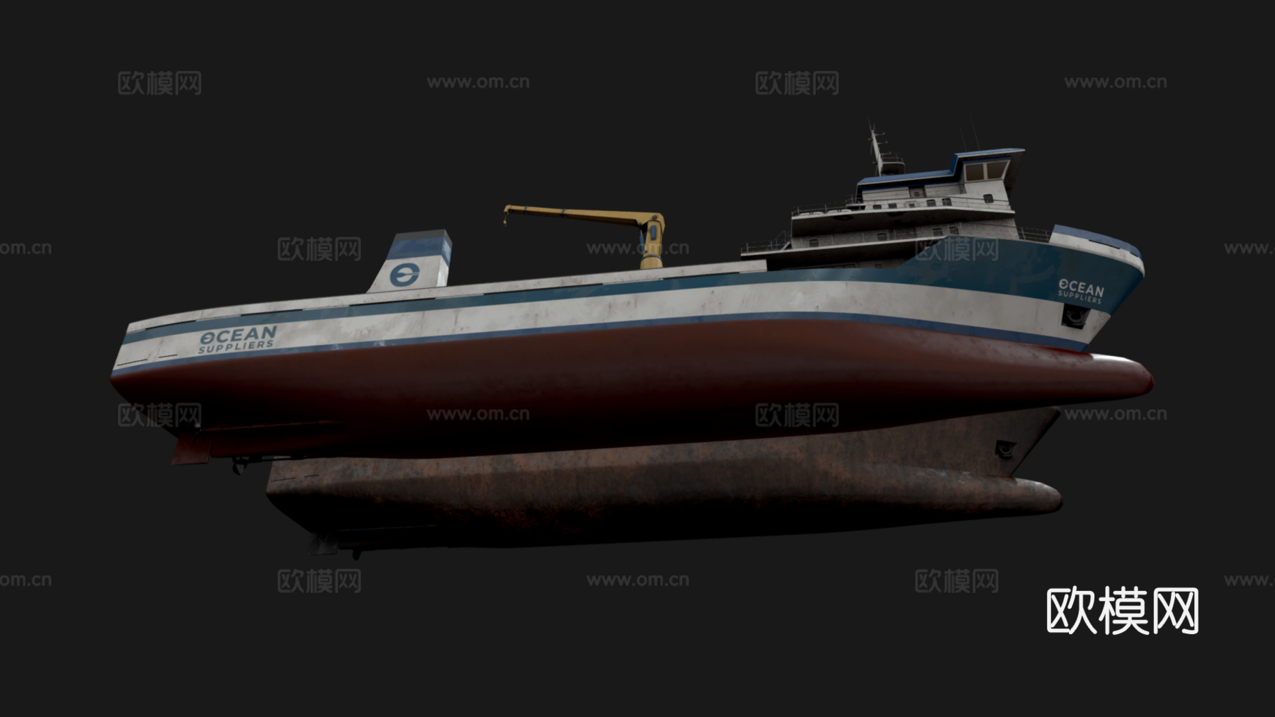 海上运输船 轮船 邮轮 远洋航海船 船舶 海外运输船 船艇3d模型下载（渲染图5）