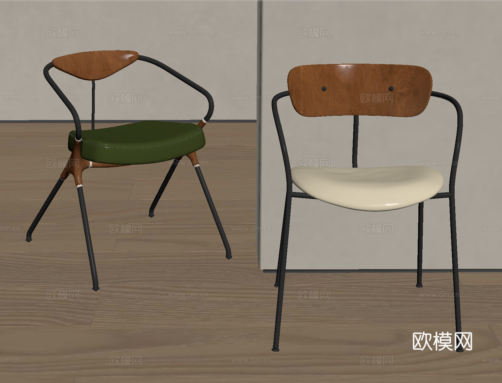 现代北欧餐椅 北欧餐椅 北欧单椅 现代实木餐椅 现代实木单椅su模型